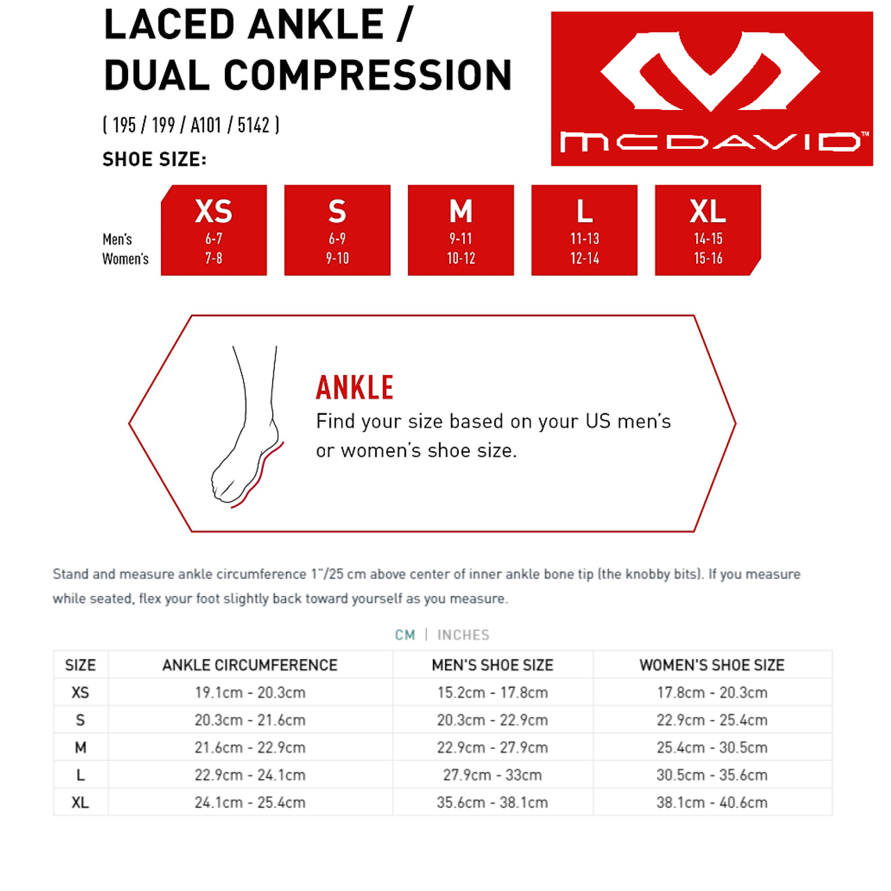 McDavid 195 Ankle Brace With Straps Level 3 Maximum Protection