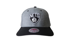 Mitchell & Ness Brooklyn Nets Grey/Black Woven Fitted L/XL Stretch