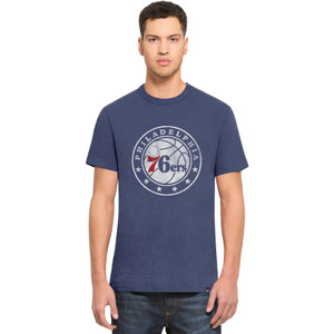PHILADELPHIA 76ERS BLEACHER BLUE LOGO '47 SCRUM TEE