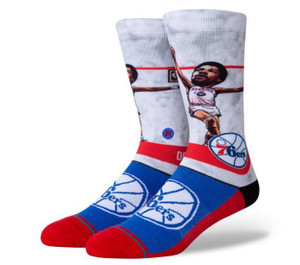 Stance BIG Head NBA Dr J Julius Erving Philly 76ers Socks