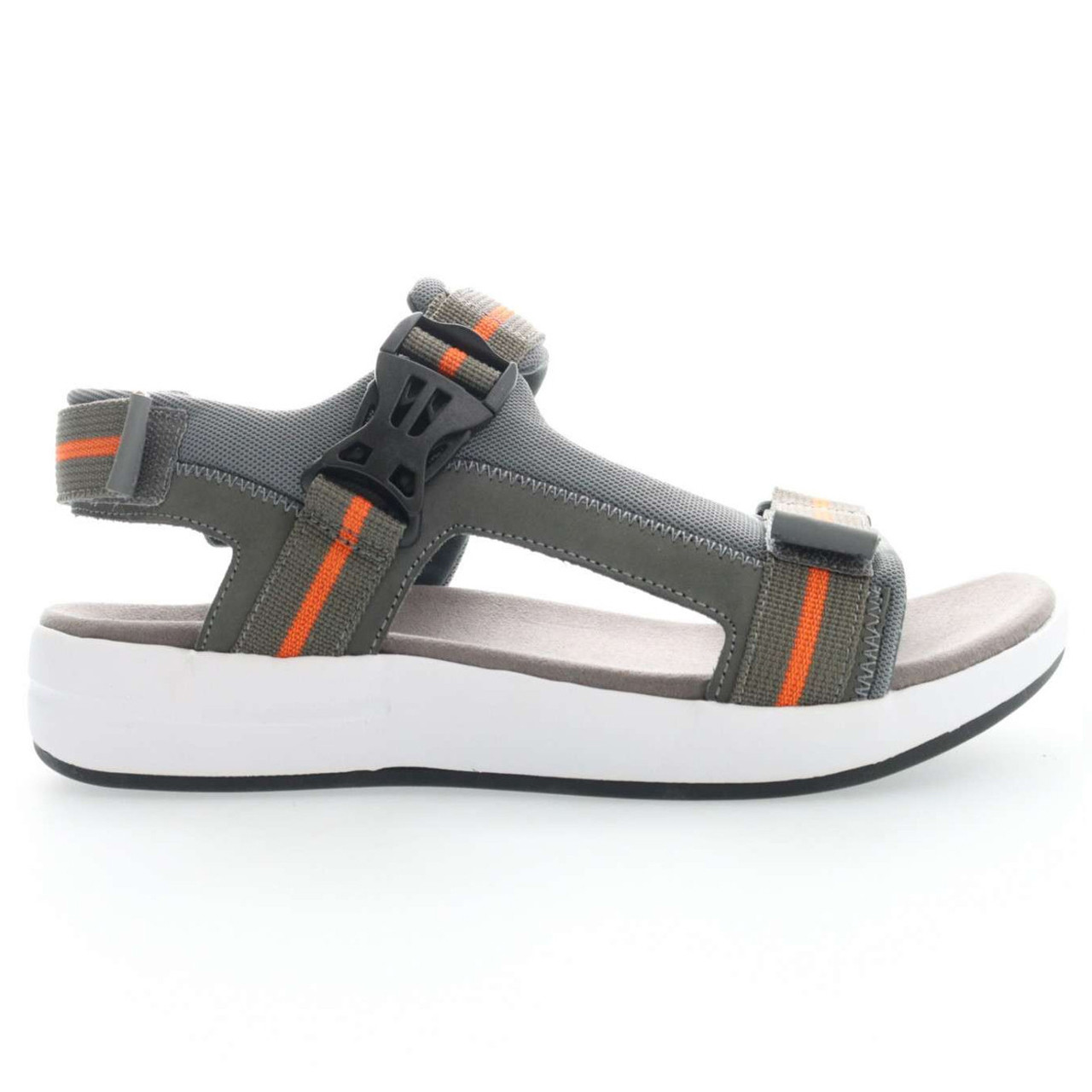 Men\'s Grey And Orange Orthotic Plantar Fasciitis Open Toe Athletic Sandal Shoes Plantar fasciitis - The Walking Company main image 2