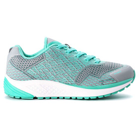 Side view of the Propét One Women's Athletic Sneaker in Grey/Mint Side view of the Propét One Women's Athletic Sneaker in Grey/Mint