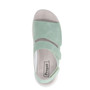 Top view of the TravelActiv Scottsdale Wide Width Sandal in Lily Pad green