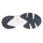 Bottom view of the white and navy blue outsole of the Women's Stability Slip-On