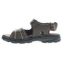 Inner side view of the Men's Brown Hudson Sandal with white stitching and removable insole