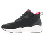 Inner side view of the Black/Pink Women's Stability Strive Mid with inside zipper and heel pull tab