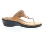 Wynzie Women's Leather Sandal in Tan, side view