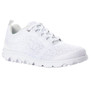 Angled side view of the White TravelActiv Sneaker for Women