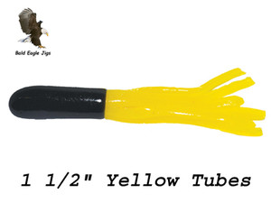 1 1/2" Crappie Tubes With Yellow - Bald Eagle Jigs 1 1/2" Crappie Tubes With Yellow - Bald Eagle Jigs