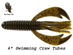 4" Swimming Craw Tube, Big Bite Baits - Bald Eagle Jigs 4" Swimming Craw Tube, Big Bite Baits - Bald Eagle Jigs