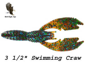 3 1/2" Swimming Craw - Big Bite Baits - Bald Eagle Jigs 3 1/2" Swimming Craw - Big Bite Baits - Bald Eagle Jigs