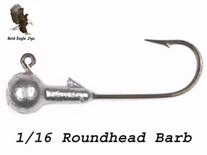 1/16 Oz - Round Head Barb Jig - Bald Eagle Jigs 1/16 Oz - Round Head Barb Jig - Bald Eagle Jigs