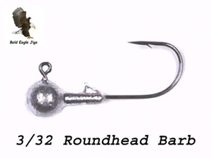 3/32 Oz - Round Head Barb Jig - Bald Eagle Jigs 3/32 Oz - Round Head Barb Jig - Bald Eagle Jigs