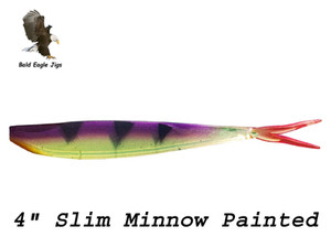 4" Slim Minnow Painted - Big Bite Baits - Bald Eagle Jigs 4" Slim Minnow Painted - Big Bite Baits - Bald Eagle Jigs