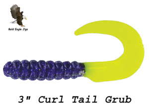 3" Curl Tail Grub - Big Bite Baits - Bald Eagle Jigs 3" Curl Tail Grub - Big Bite Baits - Bald Eagle Jigs
