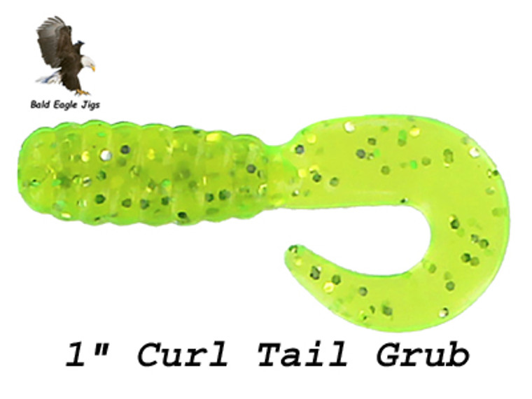 1" Curl Tail Grub - Big Bite Baits - Bald Eagle Jigs