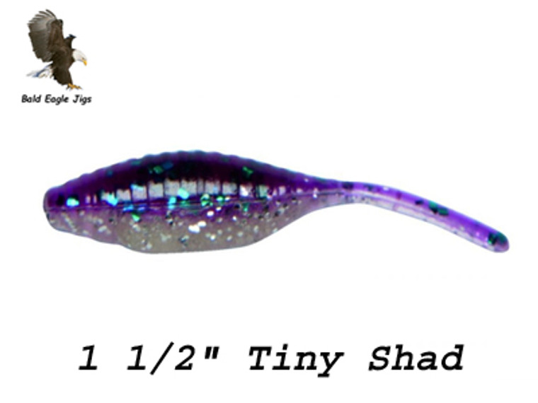 1 1/2" Panfish Assassin Tiny Shad - Bald eagle Jigs