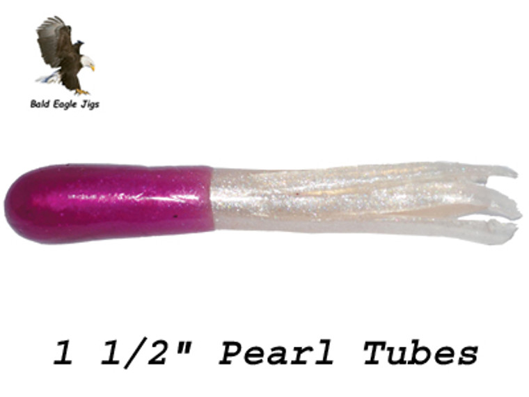 1 1/2" Crappie Tubes With Pearl - Bald Eagle Jigs