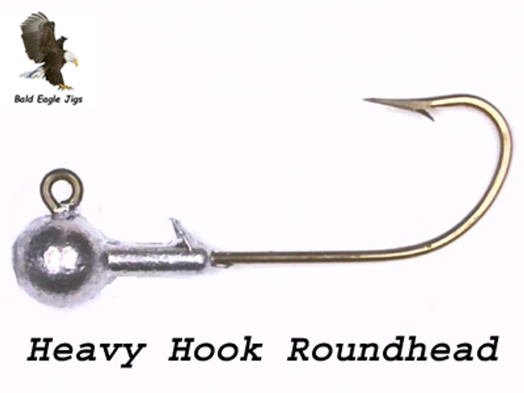 1/8 – 3/8 Oz - 90° Round Head Barb Heavy Hook Jig - Bald Eagle Jigs