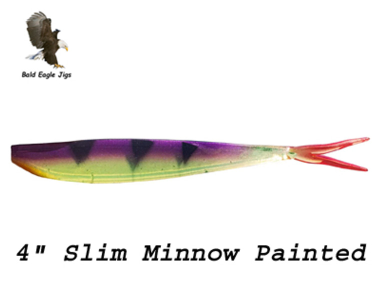 4" Slim Minnow Painted - Big Bite Baits - Bald Eagle Jigs