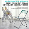 Folding mechanism feature graphic Elowen Foldable Chair Singapore | Easy fold & store design, portable function