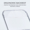Ergonomic seat panel closeup Elowen Foldable Chair Singapore | Contoured seat design, comfortable acrylic seating
