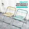 Dual color variant showcase Elowen Foldable Chair Singapore | Mint and yellow options, translucent folding chair