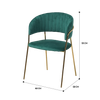 Ouyou Velvet Dressing Chair dimension diagram — Singapore