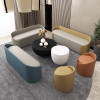 Bowie Linen Cylindrical Ottoman Singapore — Side View