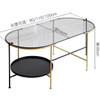 Erikson Glass Top Coffee Table Singapore — Side View