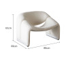 Treena Flannel Lounge Chair dimension diagram — Singapore