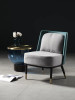 Melton Leather Fabric Dining Chair leather Cyan + Light Grey | Free Islandwide Delivery | Linear Furnishings Singapore