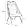 Shayla Flannel Fabric Armchair dimension diagram — Singapore