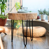 Pine Wood Side Table Singapore — Side View
