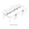 Estera workstation Table office workstation dimension diagram — Singapore office workstation