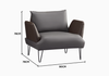 Fabrizio Leather Sofa Single Seater Size