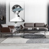 Fabrizio Leather Sofa Set Front View