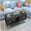 Thyra Wooden Coffee Table with Storage and Drawer Singapore — Side View