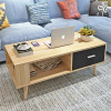 Thyra Wooden Coffee Table with Storage and Drawer Singapore — Room Setting