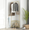 Berit Metallic Coat Rack with Basket Storage Singapore — Room Setting