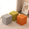 Callum Leather Wrapped Ottoman Chair side view 1