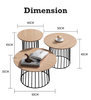 CAGE MDP Wooden Coffee Table Dimension