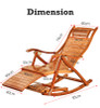 Sonoko Foldable Bamboo Wood Rocking Chair Rustic dimension diagram — Singapore