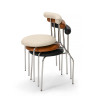 Devon Leather Dining Chair Nordic Style (4 Pieces) leather Cream | Free Islandwide Delivery | Linear Furnishings Singapore