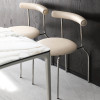 Devon Leather Dining Chair Nordic Style (4 Pieces) leather Brown | Free Islandwide Delivery | Linear Furnishings Singapore