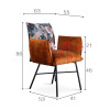 Aciano Fabric Armchair dimension diagram — Singapore