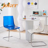 Tobias Transparent Dining Chair Amber(Transparency) | Free Islandwide Delivery | Linear Furnishings Singapore