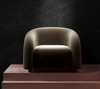 Mellow Flannel Fabric Sofa Chair side view 2