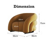 Mellow Flannel Fabric Sofa Chair dimension diagram — Singapore