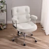 1. Off-White Padded Gerd Leather Office Chair Singapore | Bright Residential Office Space
